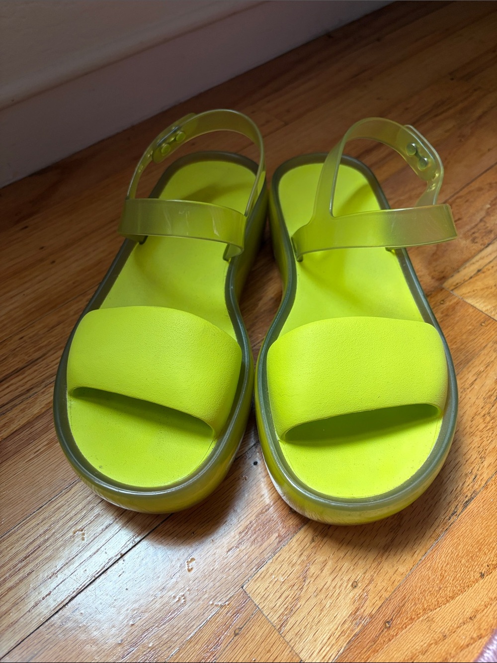 Melissa Neon Lime Platform Sandals